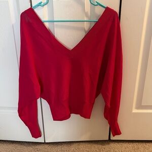 Express Red V-Neck Sweater